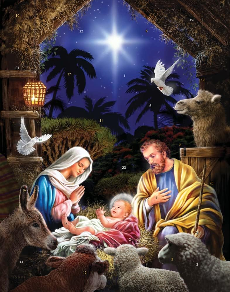 Heaven'S Light Advent Calendar (Countdown to Christmas) with Bible Text Nativity