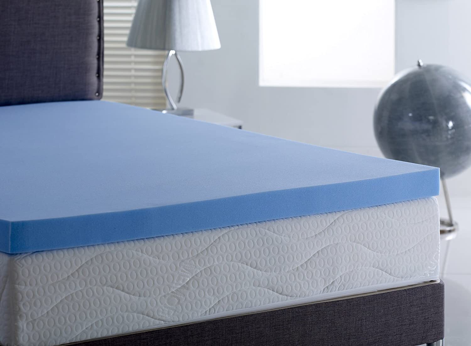 Cool Blue Hybrid Memory Foam Orthopaedic Mattress Topper, 5cmMultiple