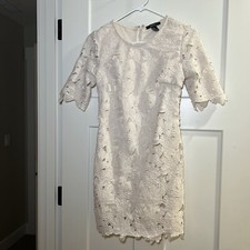 Forever 21 Floral Lace Dress Cream Size Small, Bridal, Floral, Crotchet