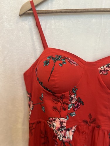 Band of Gypsies Floral Cottagecore Midi Dress Size L Ruffle Feminine Coquette - Picture 8 of 18