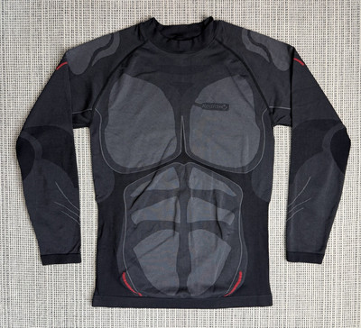 RedFox Mens Size 54-56 Black Gray Base Layer Long John Top Long Sleeve Stretch