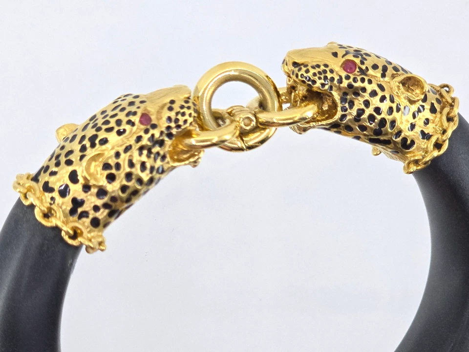 1987 年弗兰克林 MINT DUCHESS OF WINDSOR 22 K 镀金豹手镯 — 第 2/4 张图片