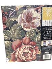 New Sealed Vintage Magnetic Self-Stick 3-Ring Photo Album 100 Pages Floral