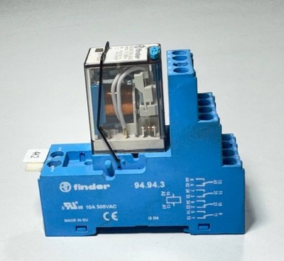 FINDER 55.34 4PDT 7A Plug In Relay with 94.94.3 Socket DIN Rail Mount Industrial