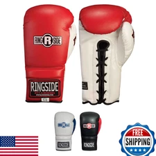 Ringside Lace IMF Tech Boxing Training Sparring Gloves, Red, 16 oz