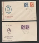 Australia 1953/54 lot of 2 QEII definitive FDC - unusual cachet