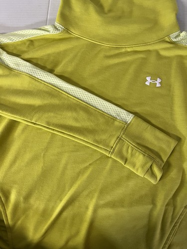 Under Armour Felpa Donna Med Giallo Maglione Vestibilità Larga Scollo Finto Atletica - Foto 7 di 8