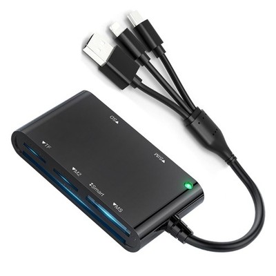 6 in 1 USB/Type C MS TF Card Reader Memory Card Reader Adapter Transfer