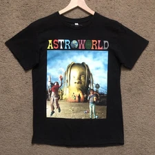 AstroWorld T-shirt Men's Size Medium Black Multicolor  Travis Scott Tour Merch