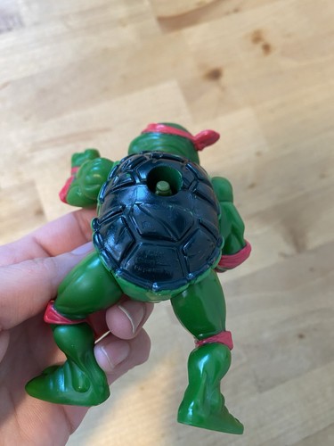 Vintage TMNT Teenage Mutant Ninja Turtles 1989 Wind Up Wacky Action Raffaello con cintura - Foto 4 di 4