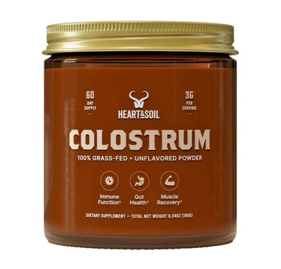 Heart & Soil Grass Fed Colostrum Powder 6.34 oz 180g 60 Servings