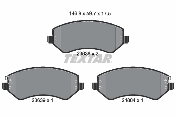 Plaquettes de frein Textar 2363801 pour système OE 05019984AA