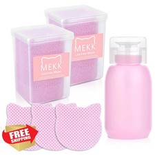 MEKK Lint Free Nail Wipes Acetone Dispenser Set 400PCS Cat Shape
