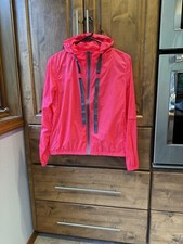 Zyia Active Windbreaker Women's M Red Full Zip Lightweight Hooded Drawstring
