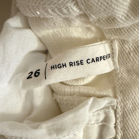 PacSun Womens High Rise Carpenter Pants Cream Off White Cotton Size 26 Utility thumbnail 5