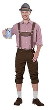 Lederhosen Kit Oktoberfest Hat Fancy Dress Up Halloween Adult Costume Accessory