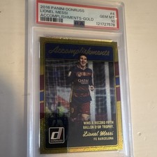 Panini Donruss 2016-17 Accomplishments Lionel Messi #4 Gold PSA 10 Barcelona
