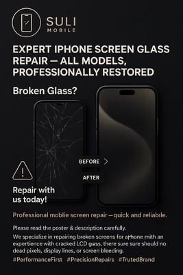 iPhone 15 Pro gesprungenes LCD Display Oberteil Glas Reparatur Service