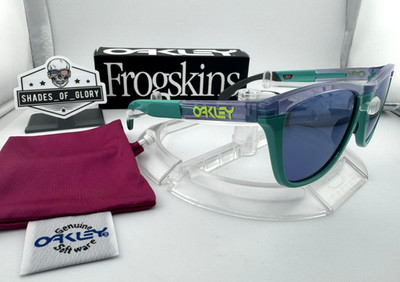 OAKLEY FROGSKINS RANGE TRANS CELESTE LILAC PRIZM JADE GREEN SUNGLASSES OO9284-06
