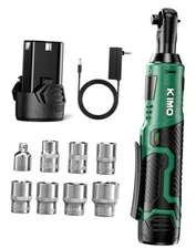 KIMO Cordless Electric Ratchet Wrench Set, 40 Ft-lbs, 3/8" 40Ft-lbs 1 Battery