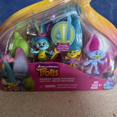 Trolls Wild Hair Pack, DreamWorks 2015 NEW Hasbro ~ 4 Figures, Ages 4+