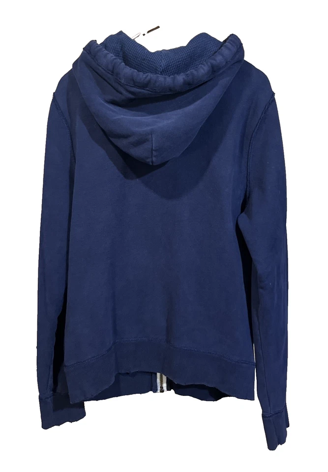 Hollister Y2K Sudadera con Capucha Cremallera Completa Bordada Envejecida Sudadera Para Hombres XL Azul Marino Foto 2 de 4
