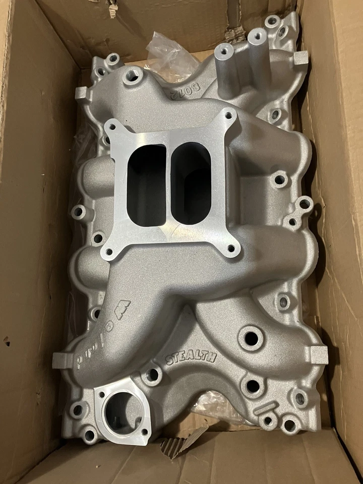 Coletor de admissão Weiand 8012 Stealth alumínio 4bbl bloco grande BBF Ford 429 460 V8 - Imagem 2 de 4