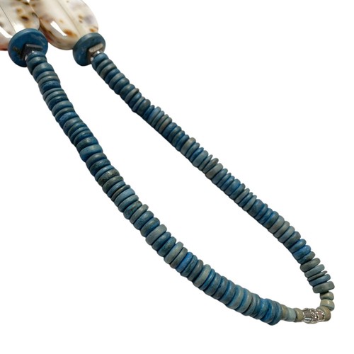 Vintage Tiger Cowrie and Wood Beaded Necklace - Picture 4 of 5