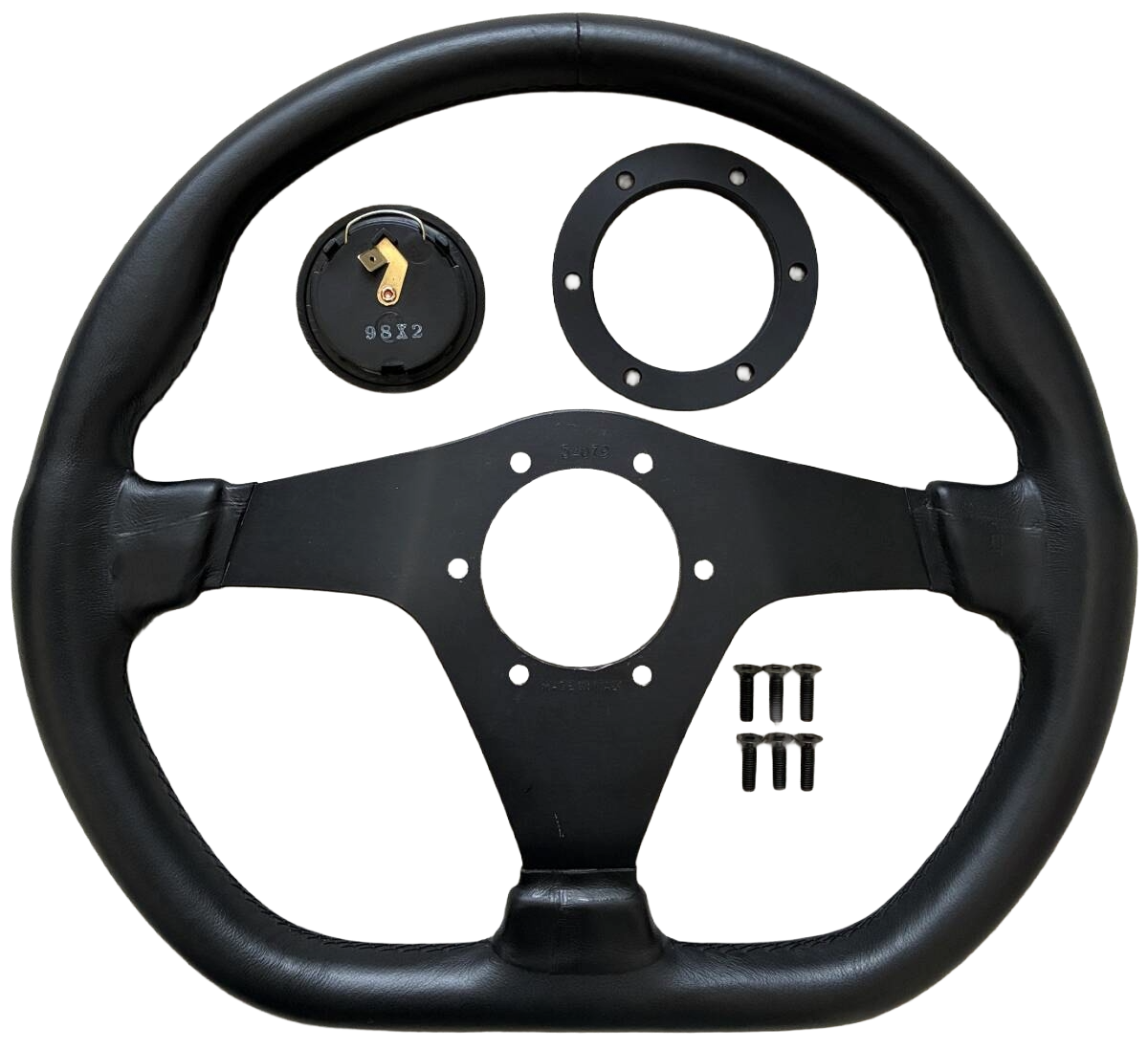 スティクノリ NARDI D-Shape Flat Leather Steering Wheel 355mm NISMO Horn JDM GTR