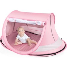 Baby Beach Tent Pop Up with Mosquito Net UPF 50 UV Protection Pink HQC-T22