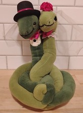 Vintage 1987 Dakin Entwined Bride  Groom Snakes 8" Plush