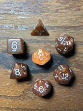 Chessex - Armory Cocoa Brown Marbelized Dice Set CHX 25200 - Taiwan Mold OOP!