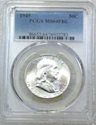 1949 Franklin Half Dollar PCGS MS64FBL Frosty White Just Graded New Holder A348G
