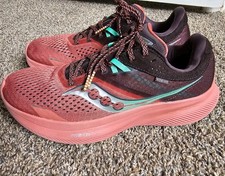 Saucony Ride 16 Women's US 10 Running Shoes Red Black Athletic Trainer S10830-27