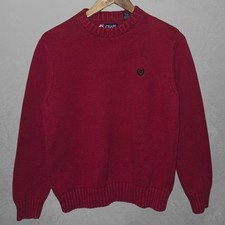 Chaps Ralph Lauren Red VTG Men  s Sweater Logo Size Large Pullover Ribbed