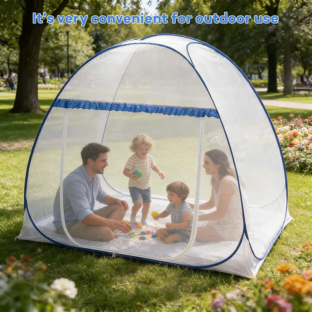 Pop-Up Mosquito Net Tent for Bed Portable Camping Travel Mosquito