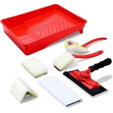 7 Pcs Paint Edger with Trim Tool Kit 9 Inch Paint Touch up Pad Corner Wall an...