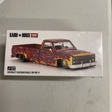 Kaido House x Mini GT Chevy Silverado Dually On Fire V1 KHMG127 1/64