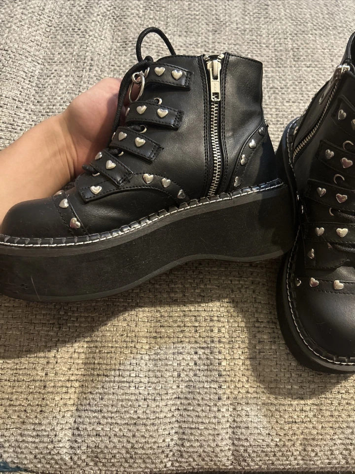 Emily 315 черный веганский кожаный платформе ботильоны 6-12 NY DEMIA - Изображение 4 из 4