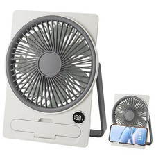 USB Tischventilator klein - 5 Geschwindigkeiten, LED, leise, faltbar