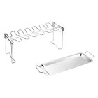 Chicken Leg Wing Rack Stainless Steel Metal Roaster Stand with Drip Tray