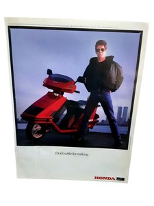 1985 Honda Scooters Elite Lou Reed Vintage Ad