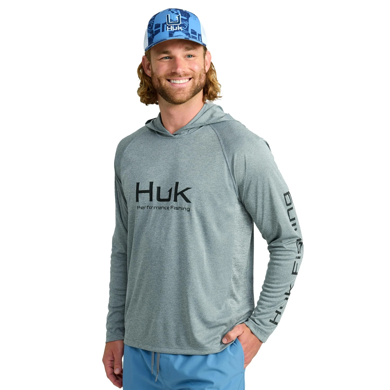 Pursuit Heather Hoodie, Sun Protecting Fishing Shirt with Hood