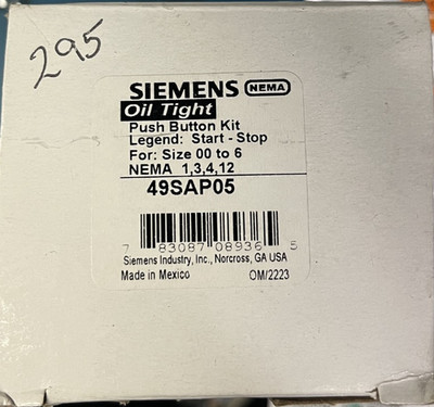 SIEMENS FURNAS 49SAP05 START-STOP PUSHBUTTON KIT NEW OLD STOCK