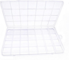 28 Grids Plastic Bead Organizer Box, Organizer Container Storage Box, Dividers f