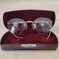 Vintage Rimless Glasses with Case Bifocals Unbranded Gold Trim Delicate Granny