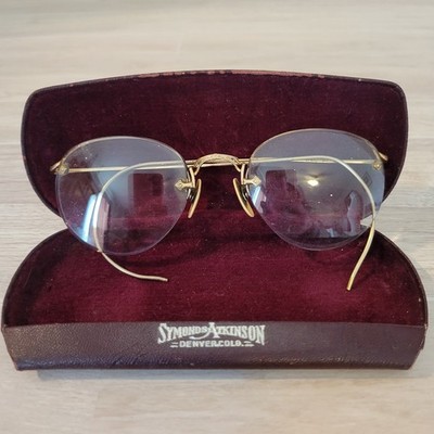Vintage Rimless Glasses with Case  Bifocals Unbranded Gold Trim Delicate Granny 