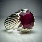 Genuine Pigeon Blood Ruby Ring 925 Silver - Elegant Red Gemstone Jewelry