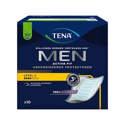 Tena Men Active Fit Protectores Incontinencia Nivel 2, 10 Uds. Blanco - Imagen 1 de 4