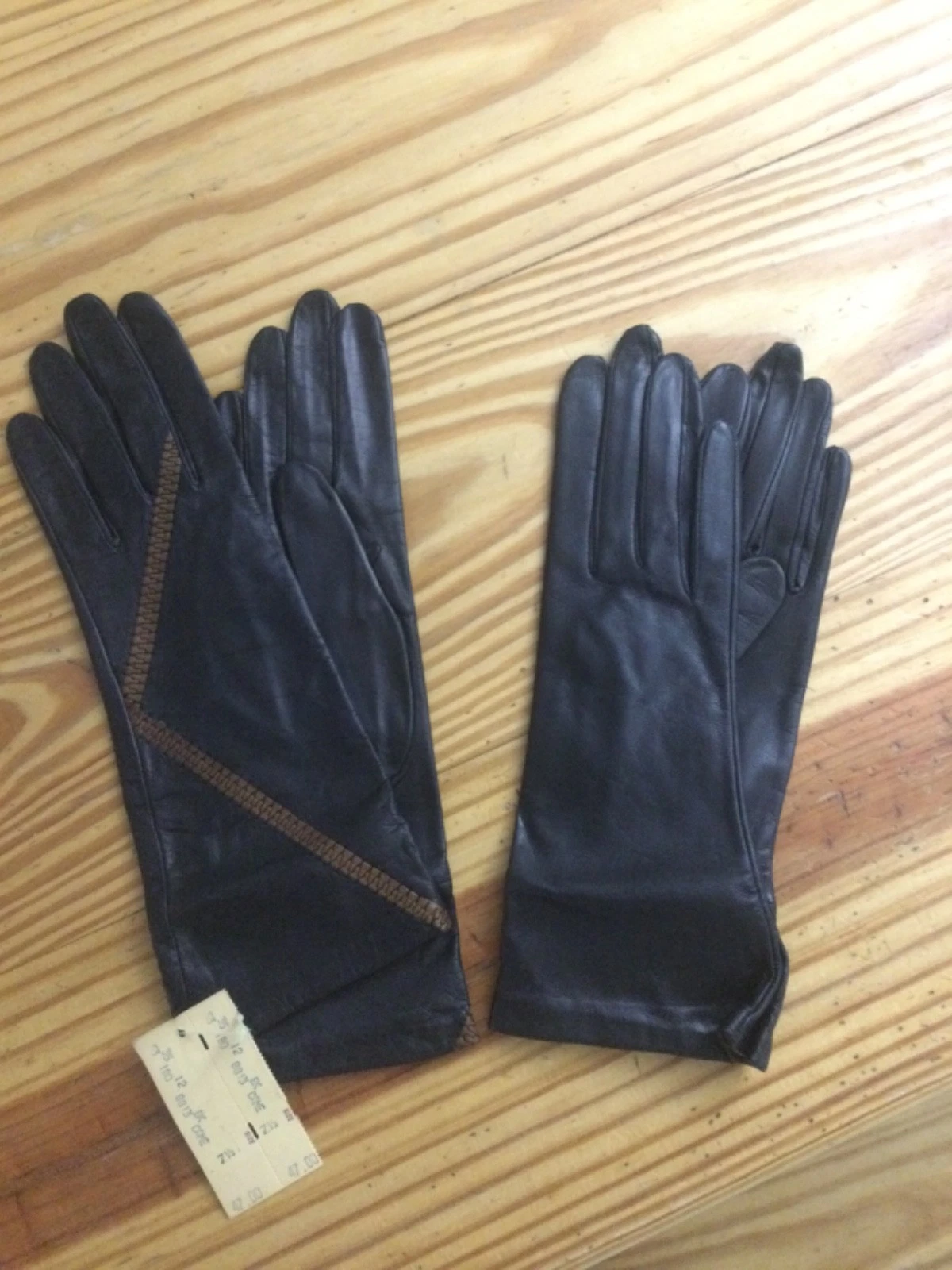 Black leather gloves made in France